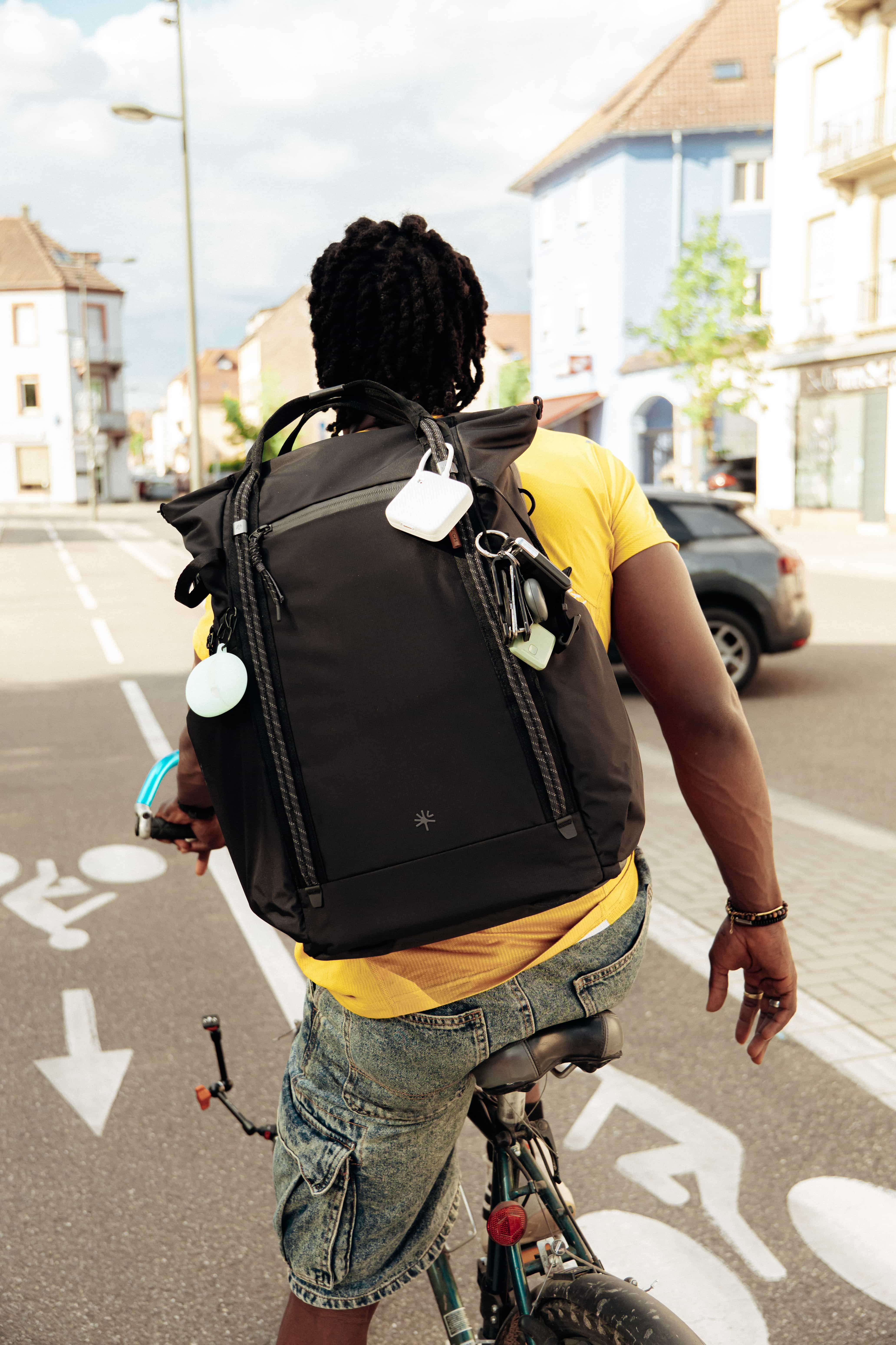 Le sac en situation réelle avec du matériel photo à l'intérieur